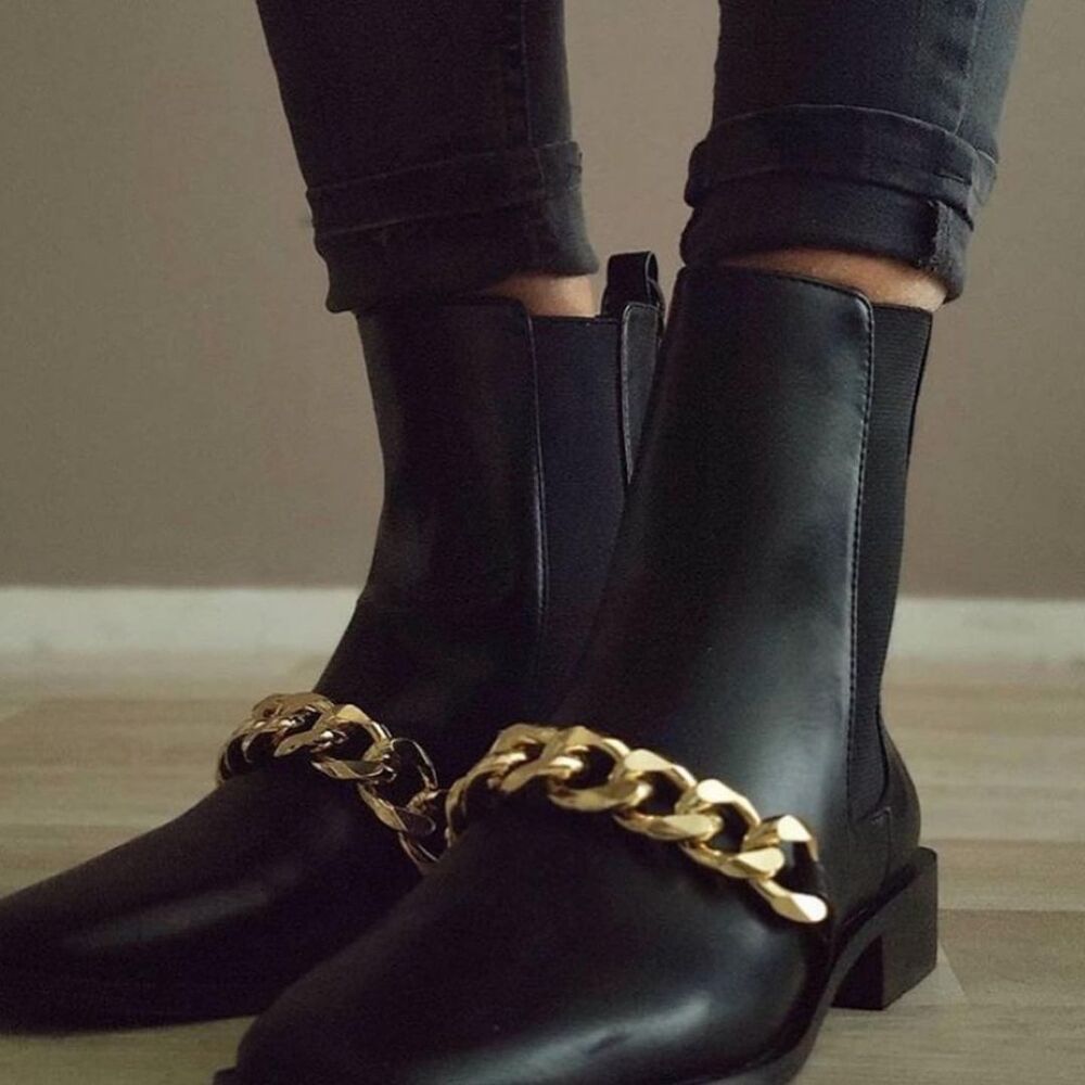 ZARA Black US 8 Square Toe Boots NWT LAST ONE!!! - Picture 7 of 16